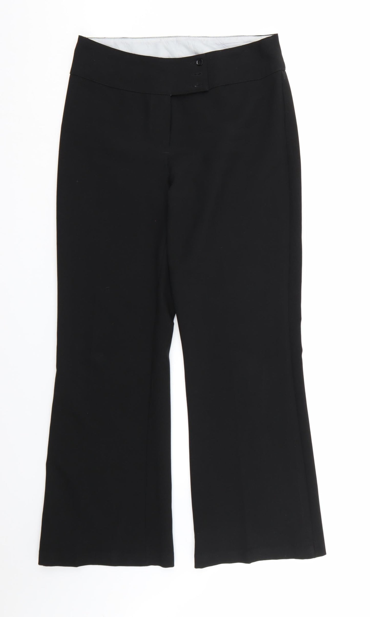 Womens UK Size 10 Preworn Regular Fit Dress Pants Black Trousers