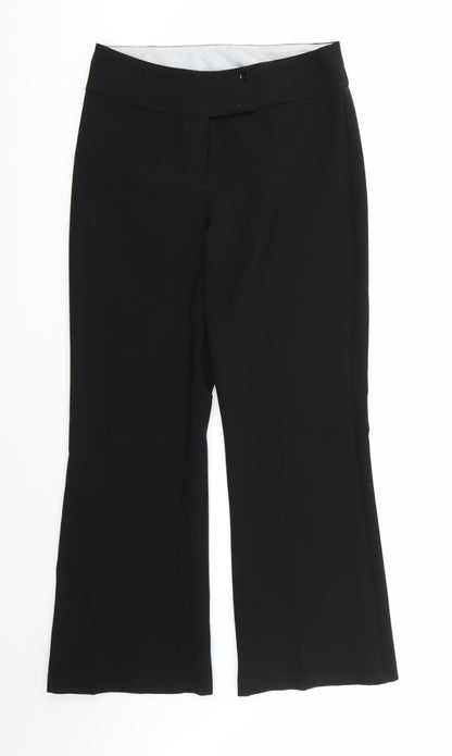 Womens UK Size 10 Preworn Regular Fit Dress Pants Black Trousers