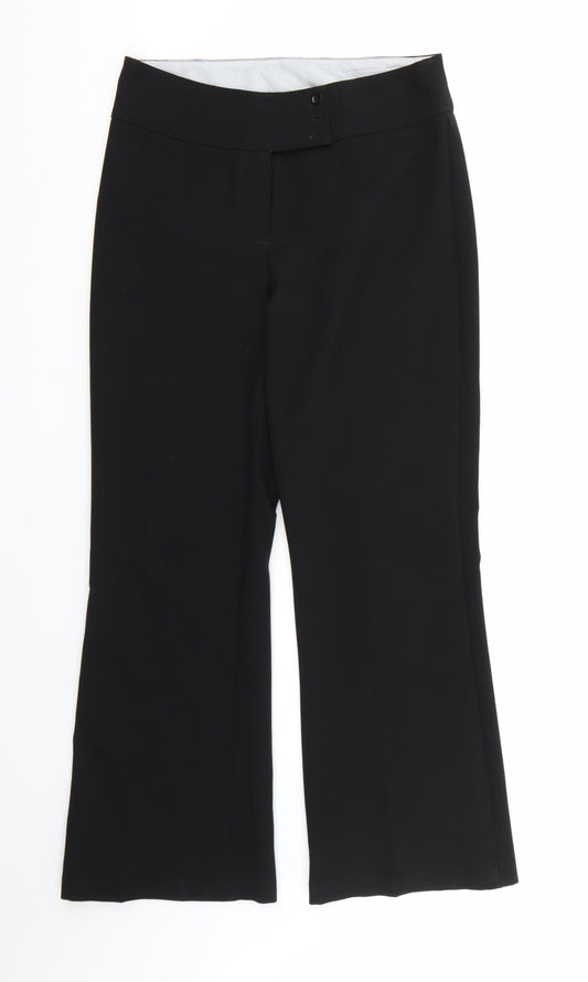 Womens UK Size 10 Preworn Regular Fit Dress Pants Black Trousers