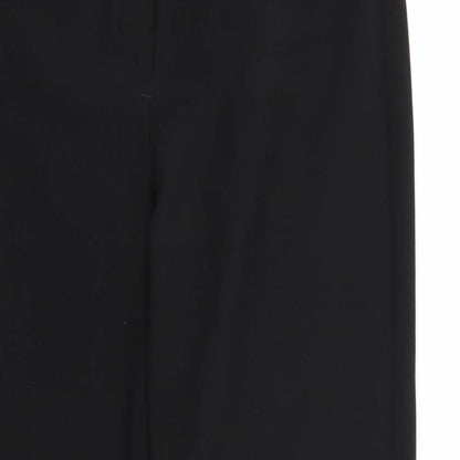 Womens UK Size 10 Preworn Regular Fit Dress Pants Black Trousers