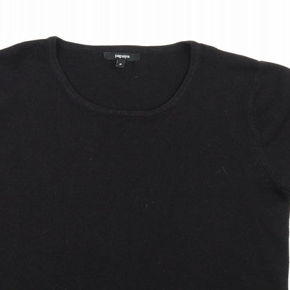 Papaya Womens Black  Knit Pullover Jumper Size 8