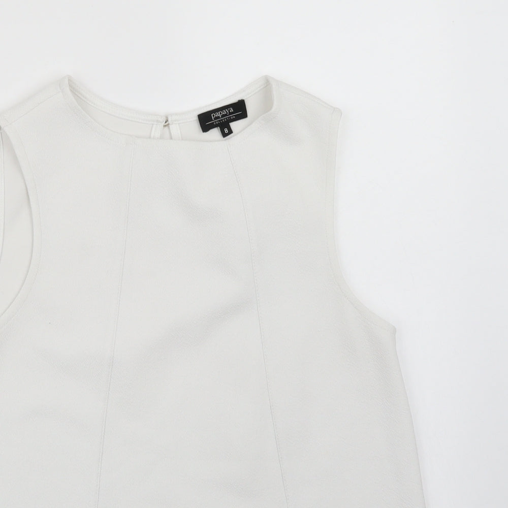 Papaya Womens White   Basic Tank Size 8