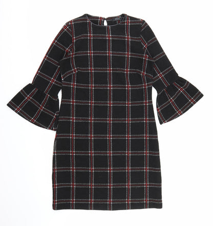 Papaya Womens Beige Check  A-Line  Size 8  - Flared Sleeves