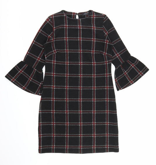 Papaya Womens Beige Check  A-Line  Size 8  - Flared Sleeves