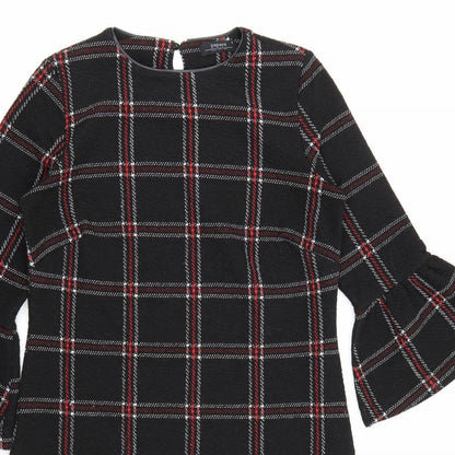 Papaya Womens Beige Check  A-Line  Size 8  - Flared Sleeves