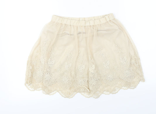 H&M  Womens Beige   A-Line Skirt Size 8