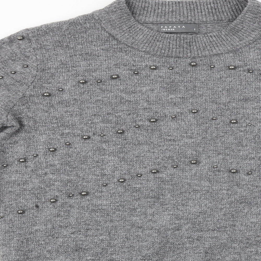 Papaya  Womens Grey   Pullover Jumper Size S
