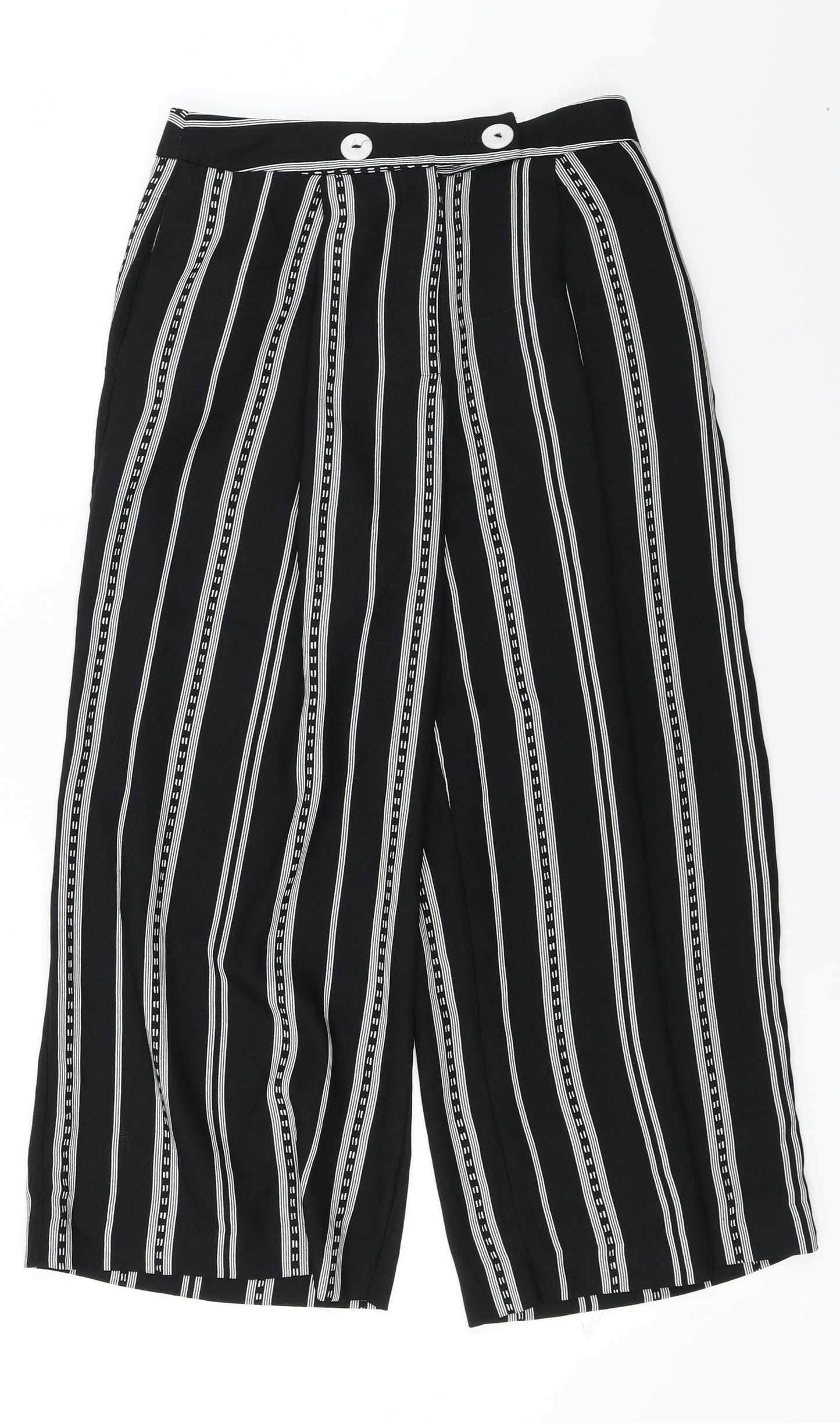 Womens UK Size 8 Topshop Regular Fit  Black Trousers