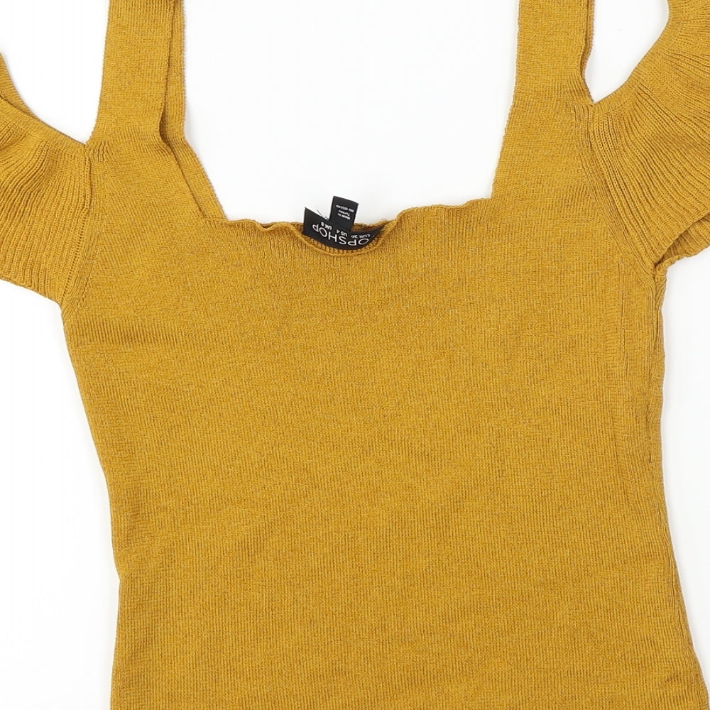 Topshop  Womens Yellow   Pullover Jumper Size 8