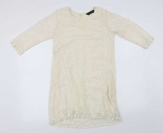 Womens UK Size 12 Dorothy Perkins Ivory Basic T-Shirt