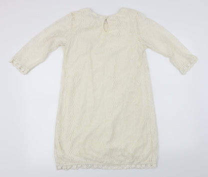 Womens UK Size 12 Dorothy Perkins Ivory Basic T-Shirt