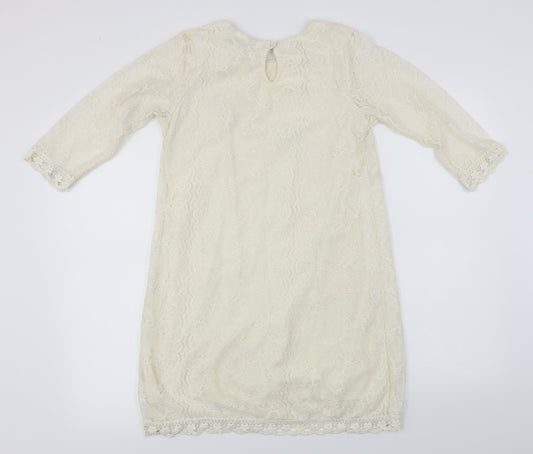 Womens UK Size 12 Dorothy Perkins Ivory Basic T-Shirt