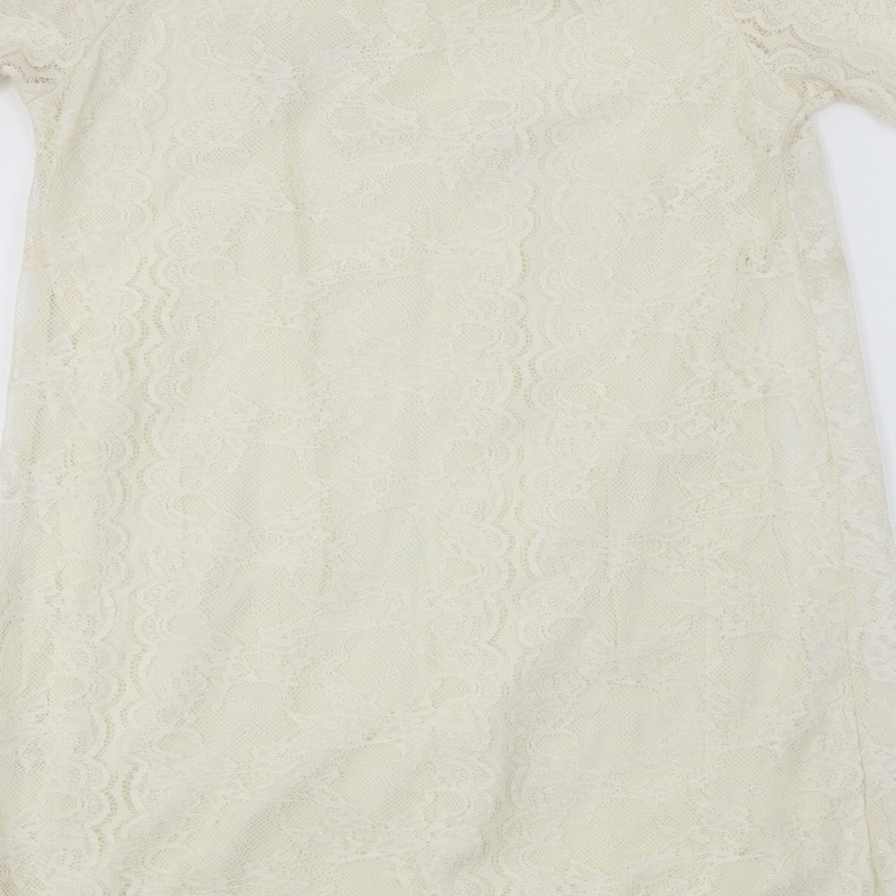 Womens UK Size 12 Dorothy Perkins Ivory Basic T-Shirt