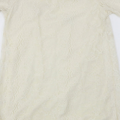 Womens UK Size 12 Dorothy Perkins Ivory Basic T-Shirt