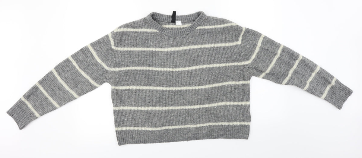 New Look  Womens Grey Striped  Pullover Jumper Size S