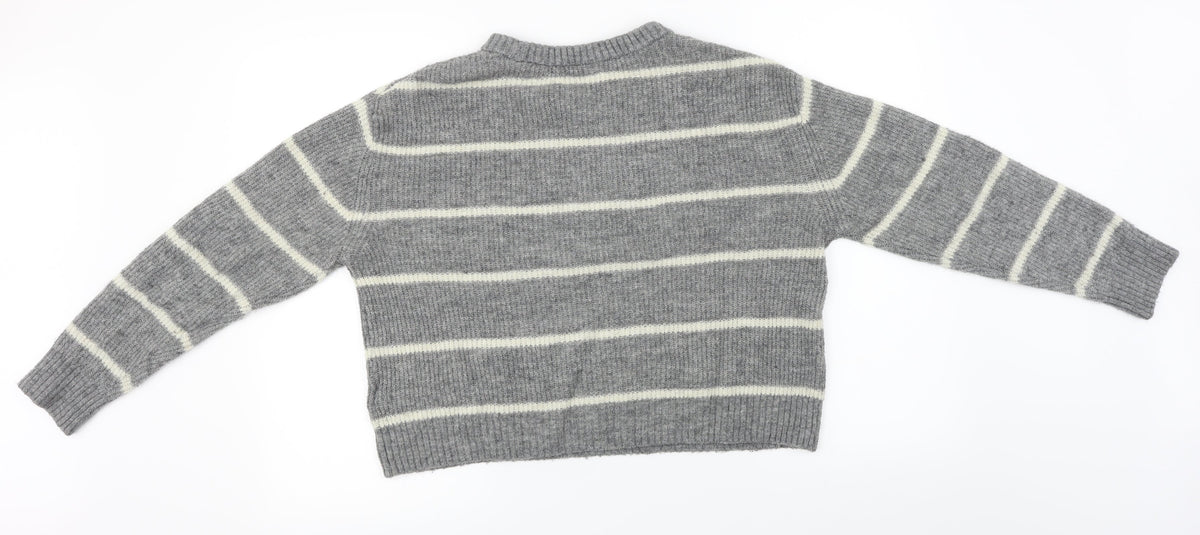 New Look  Womens Grey Striped  Pullover Jumper Size S