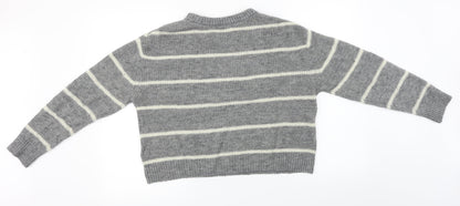 New Look  Womens Grey Striped  Pullover Jumper Size S