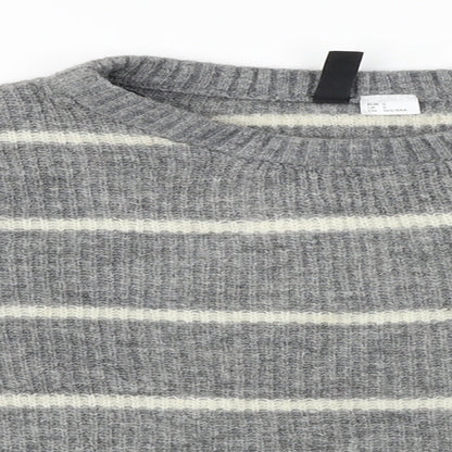 New Look  Womens Grey Striped  Pullover Jumper Size S