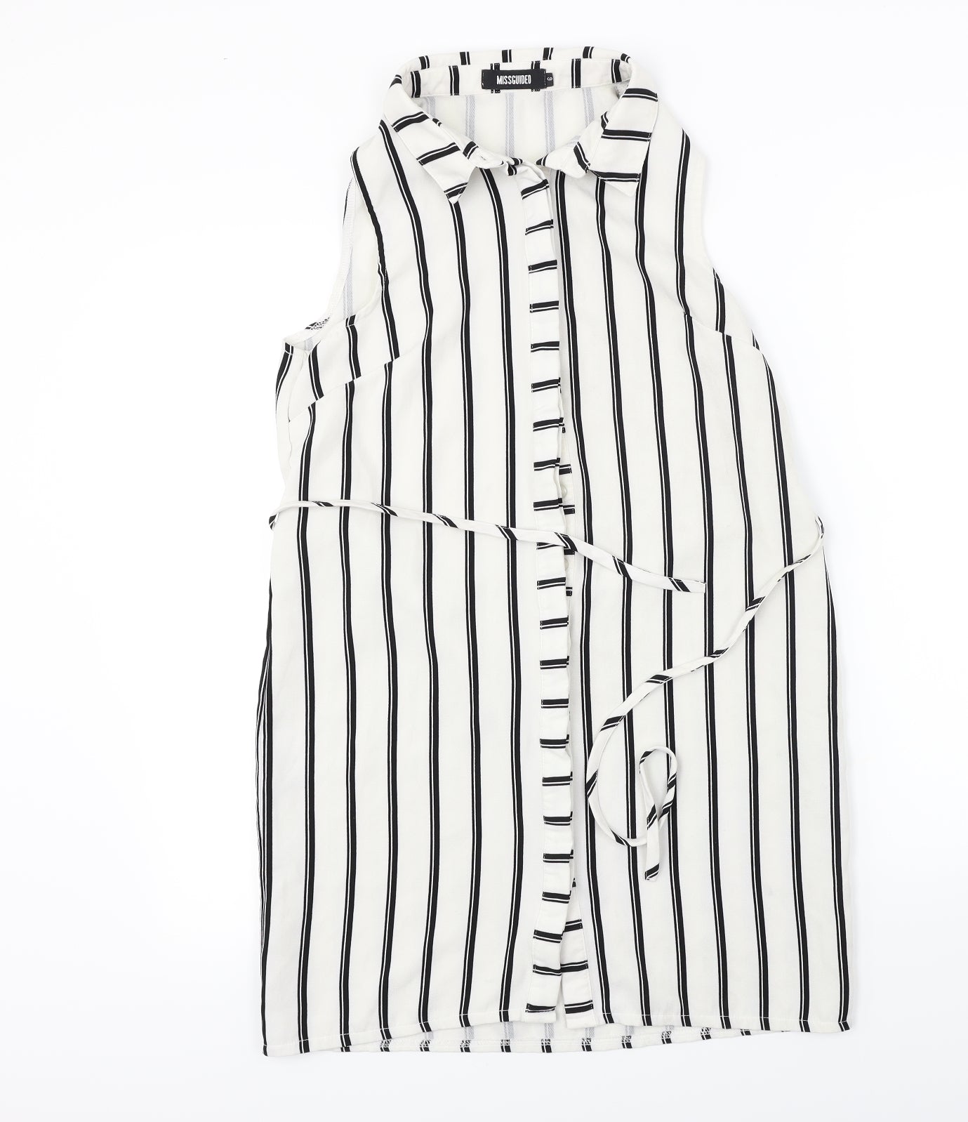 Womens UK Size 6 Missguided White Basic Button-Up