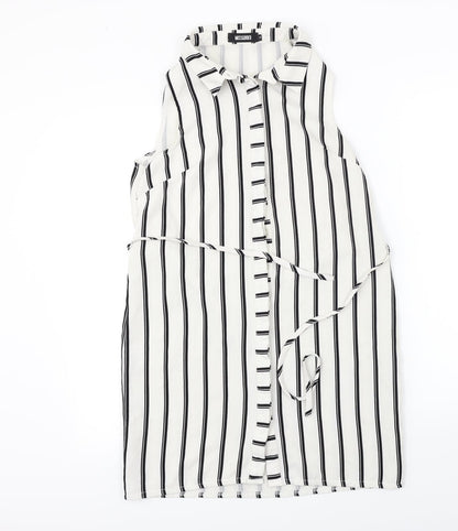 Womens UK Size 6 Missguided White Basic Button-Up