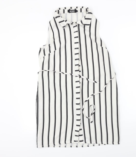 Womens UK Size 6 Missguided White Basic Button-Up
