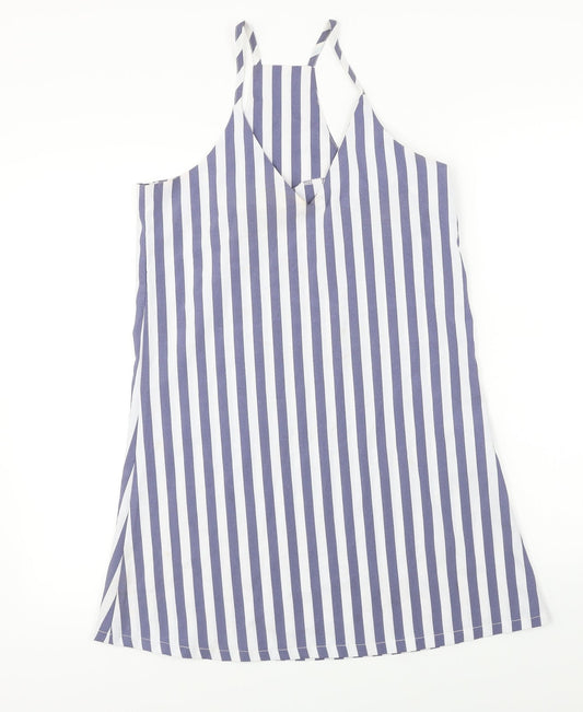 SheIn  Womens White Striped  Basic Blouse Size XS