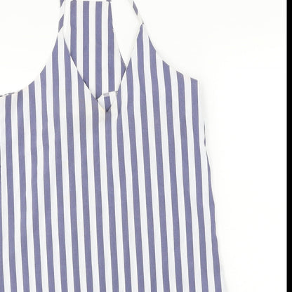 SheIn  Womens White Striped  Basic Blouse Size XS