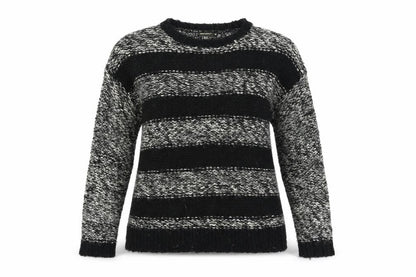 QED London  Womens Grey Striped  Pullover Jumper Size M