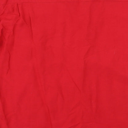 Womens UK Size 10 Etam Red Basic Button-Up