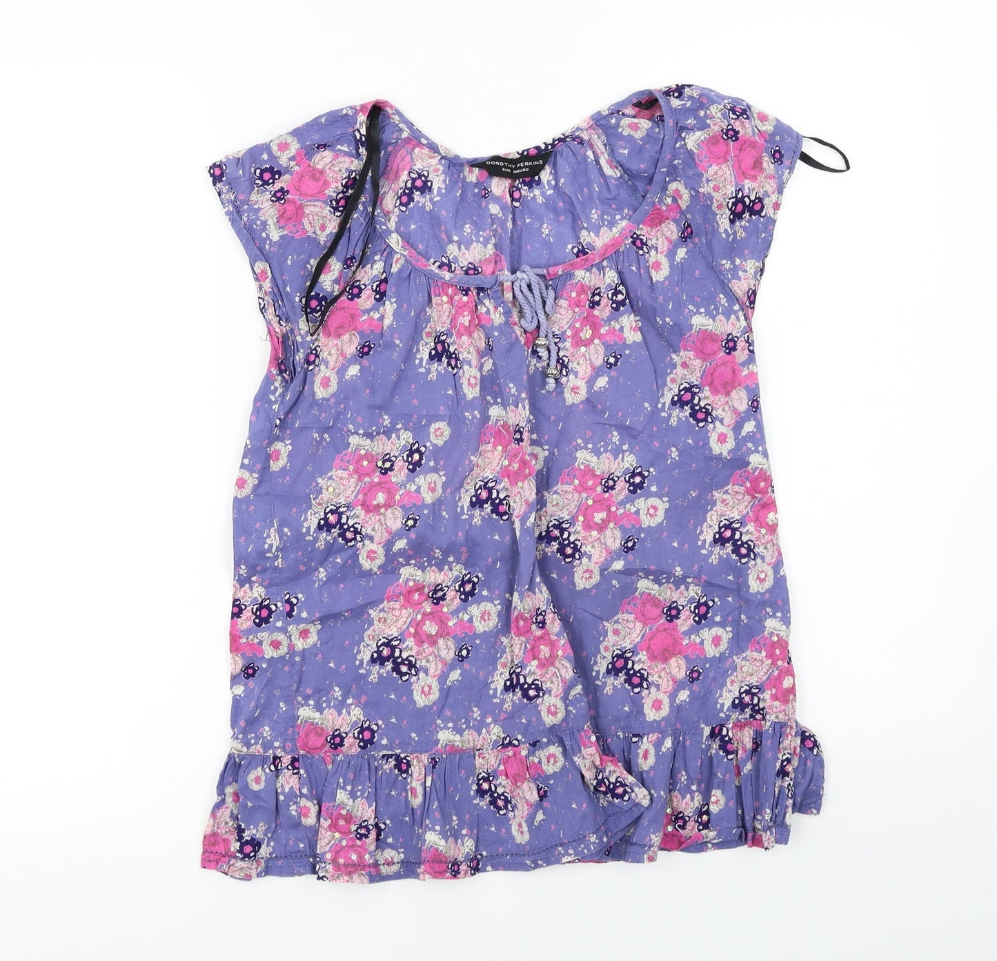 Womens UK Size 8 Dorothy Perkins Purple Basic Blouse