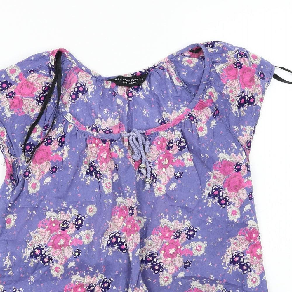 Womens UK Size 8 Dorothy Perkins Purple Basic Blouse