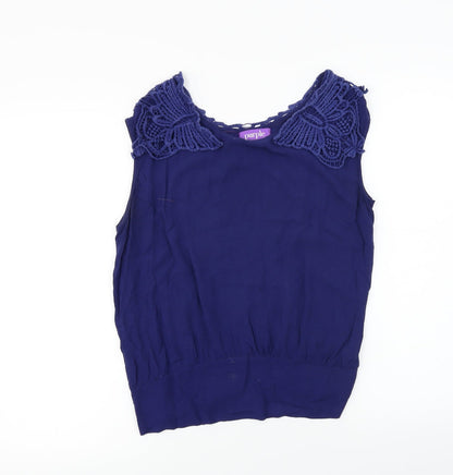 Womens UK Size 8 Purple Purple Basic Blouse