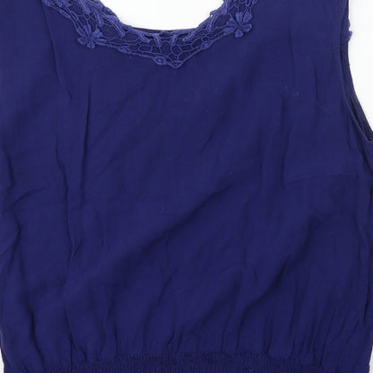 Womens UK Size 8 Purple Purple Basic Blouse