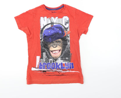 Marks and Spencer Girls Red   Basic T-Shirt Size 7-8 Years  - chimp