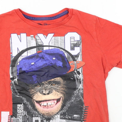 Marks and Spencer Girls Red   Basic T-Shirt Size 7-8 Years  - chimp