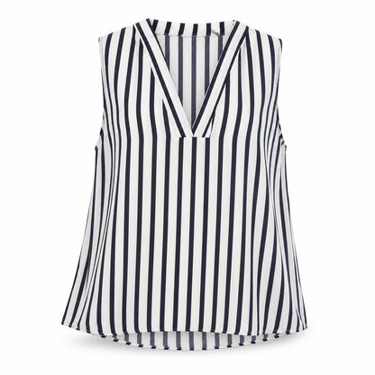 sfera basic Womens White Striped  Basic Blouse Size XL