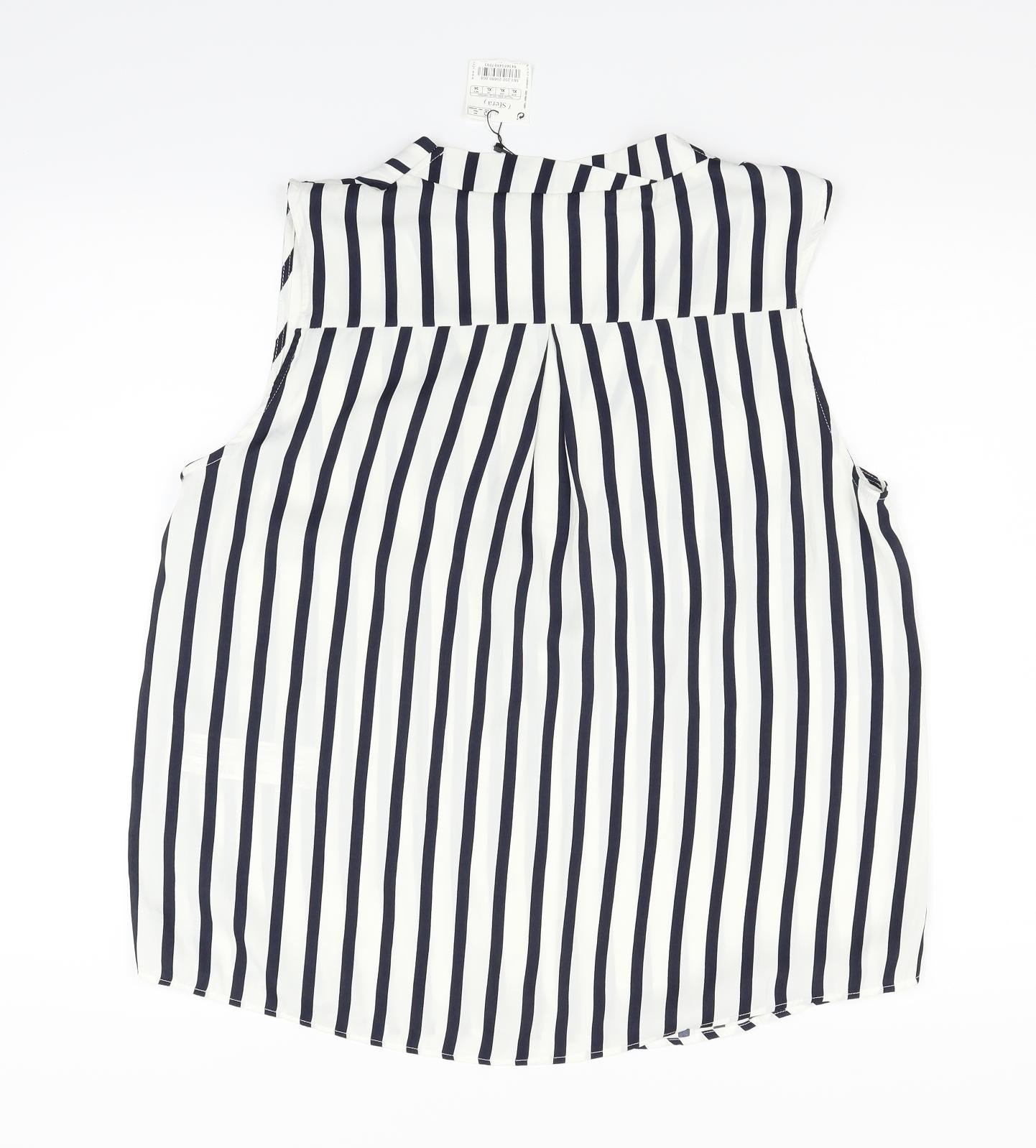 sfera basic Womens White Striped  Basic Blouse Size XL