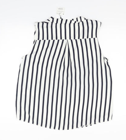 sfera basic Womens White Striped  Basic Blouse Size XL