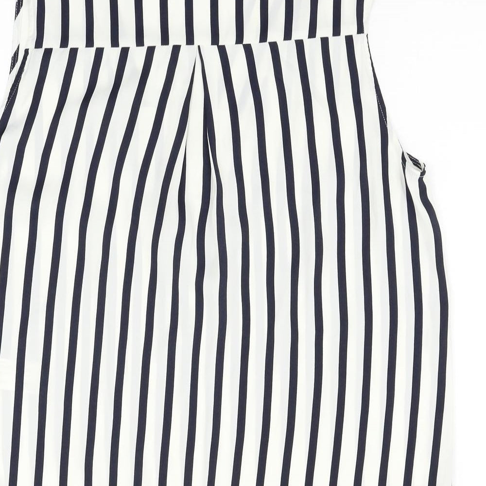 sfera basic Womens White Striped  Basic Blouse Size XL