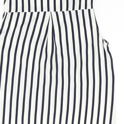 sfera basic Womens White Striped  Basic Blouse Size XL