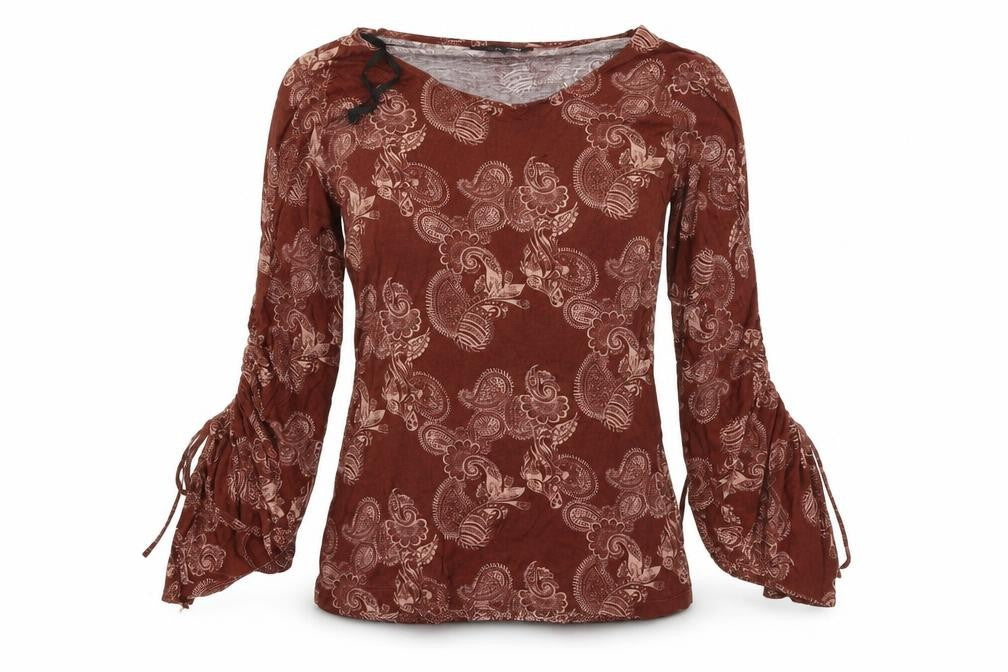H&M Womens Brown Geometric  Basic T-Shirt Size M