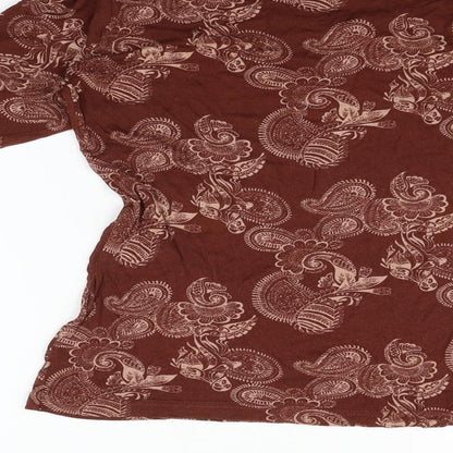 H&M Womens Brown Geometric  Basic T-Shirt Size M