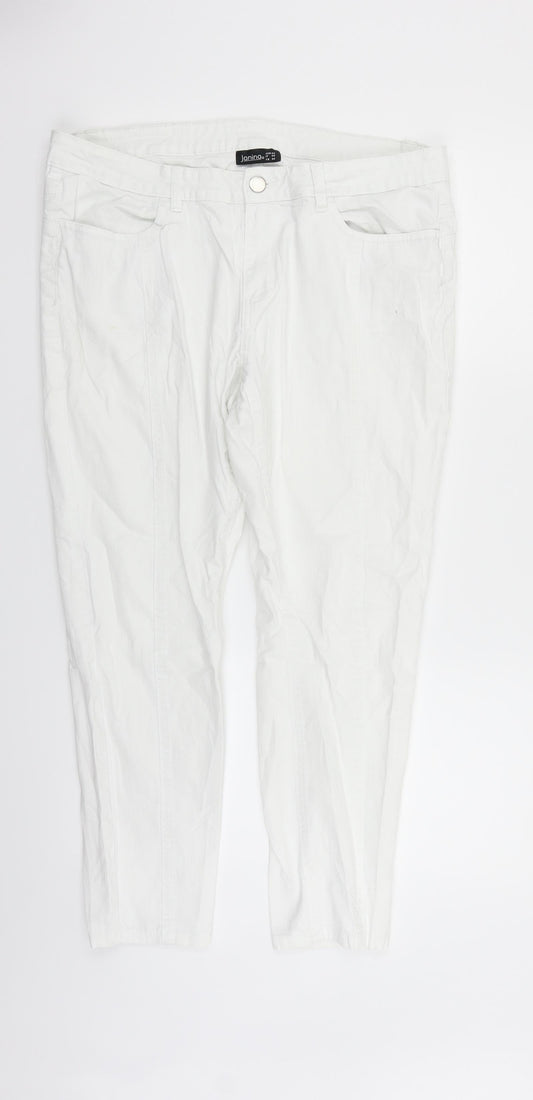 Womens UK Size 16 Janina Regular Fit  White Trousers