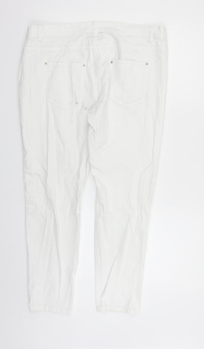 Womens UK Size 16 Janina Regular Fit  White Trousers