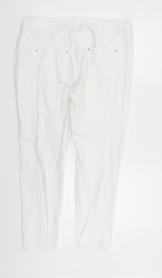 Womens UK Size 16 Janina Regular Fit  White Trousers