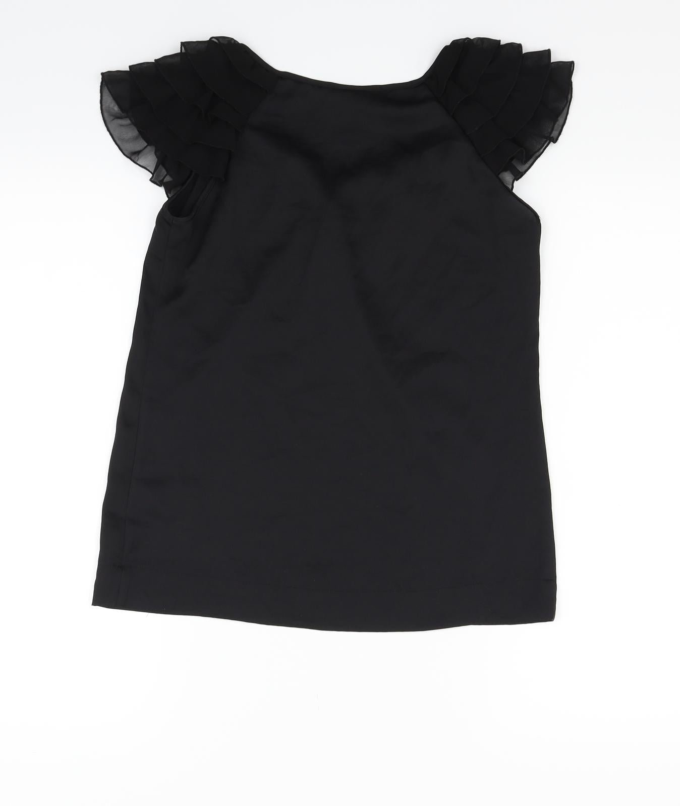 Womens UK Size 4 H&M Black Basic T-Shirt