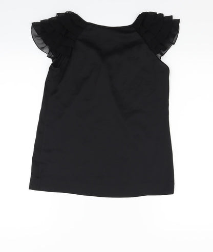 Womens UK Size 4 H&M Black Basic T-Shirt