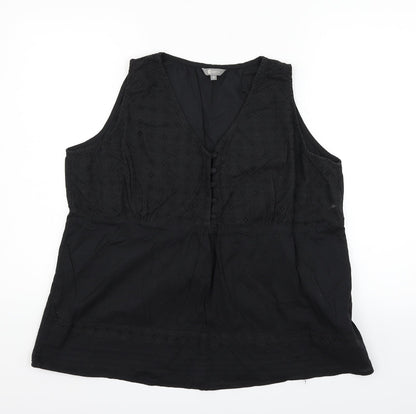 Mia Moda Womens Black   Basic T-Shirt Size 18