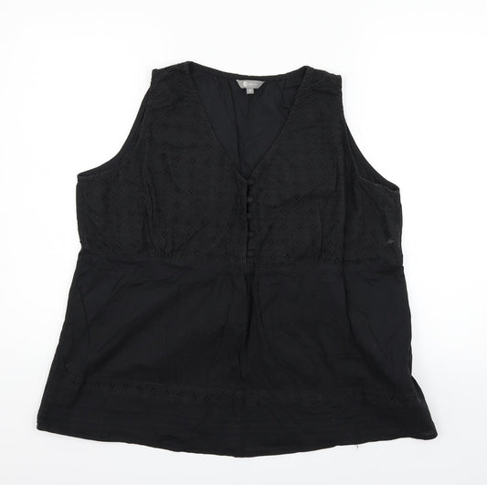 Mia Moda Womens Black   Basic T-Shirt Size 18