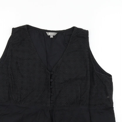 Mia Moda Womens Black   Basic T-Shirt Size 18